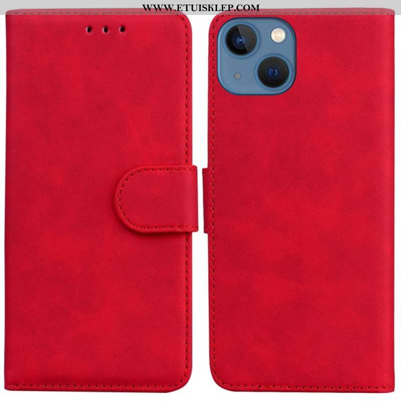 Etui Folio do iPhone 14 Plus Stylowa Skórzana Moda